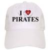 White I Love Pirates Baseball Cap